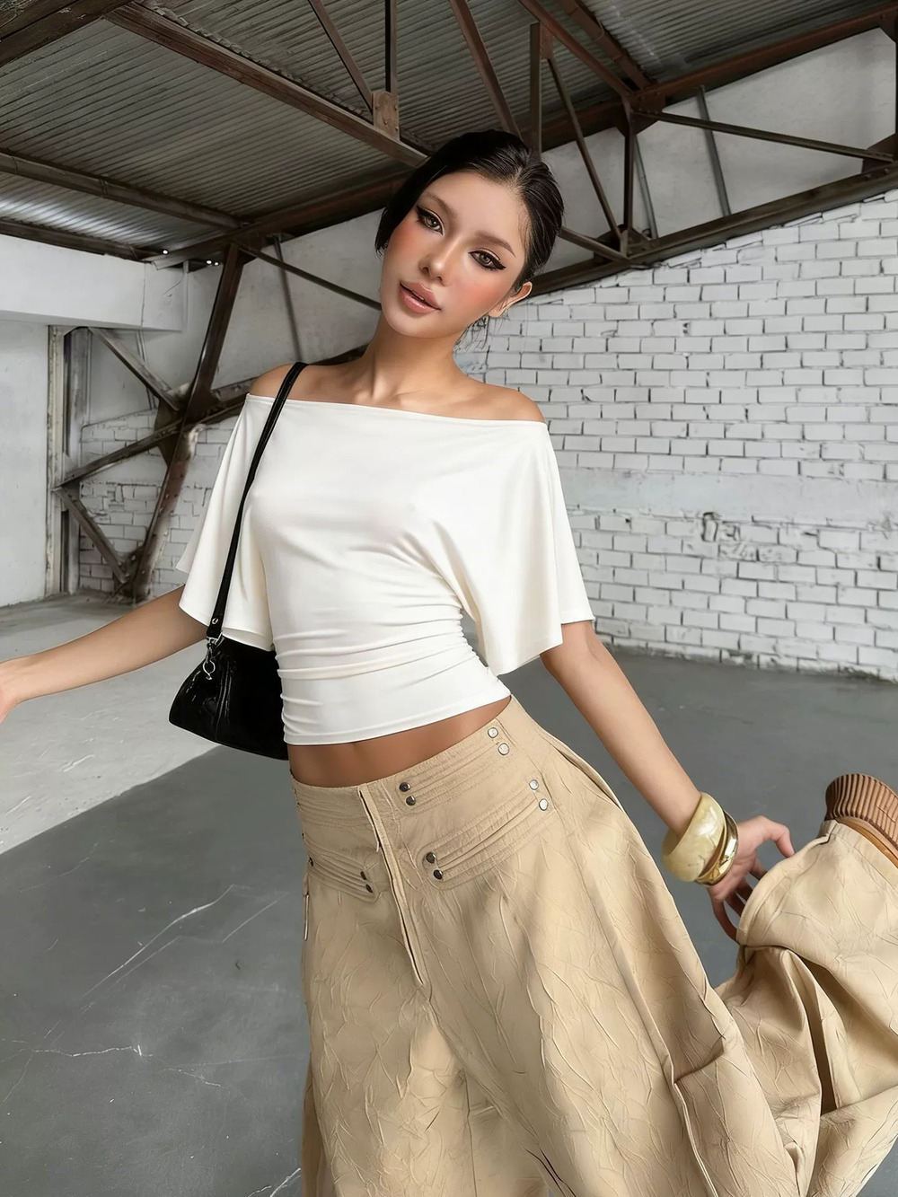 ZARA Summer Short Sleeve Cropped Sexy Unique Tee Top for Hot Girls